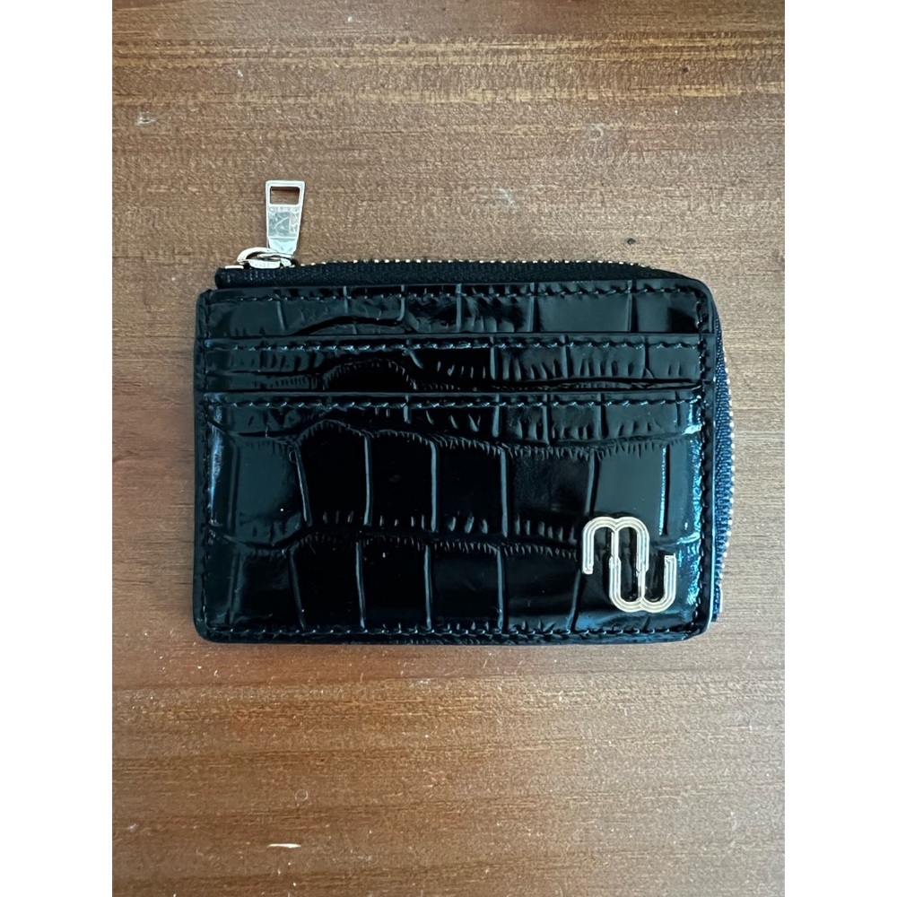 Maje Black Crocodile Cardholder